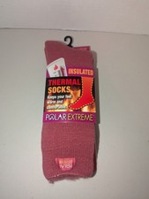 Polar Extreme Insulated Thermal Socks Extra Thick Size 9-11 Shoe Size 5-9 Pink