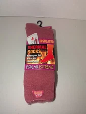 Polar Extreme Insulated Thermal Socks Extra Thick Size 9-11 Shoe Size 5-9 Pink