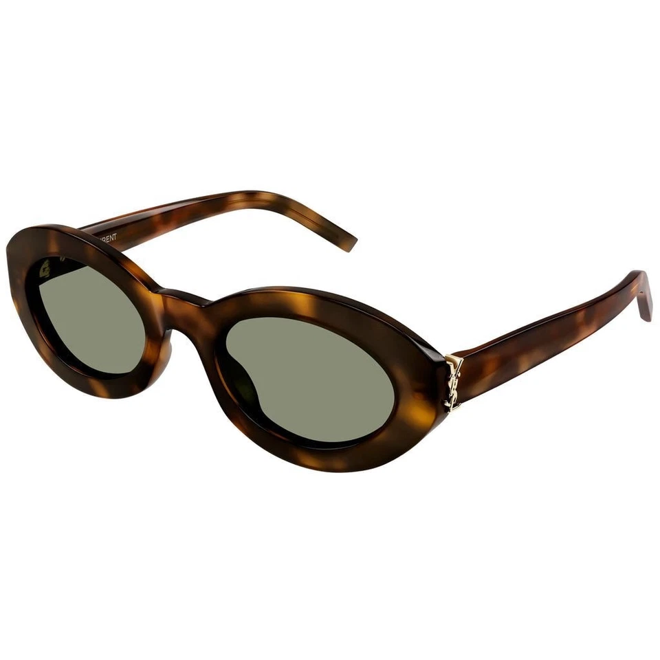 Saint Laurent SLM136 Oval Sunglasses – 52 mm Acetate Frame, Green or Black Lense - Image 3 of 4
