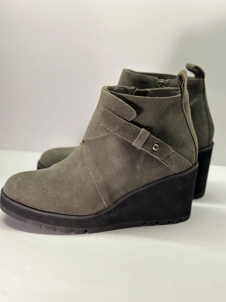 Avant-Garde EILEEN FISHER Suede Wedge Ankle Boots 8.5 Quiet Luxury-Lagenlook - Image 4 of 4