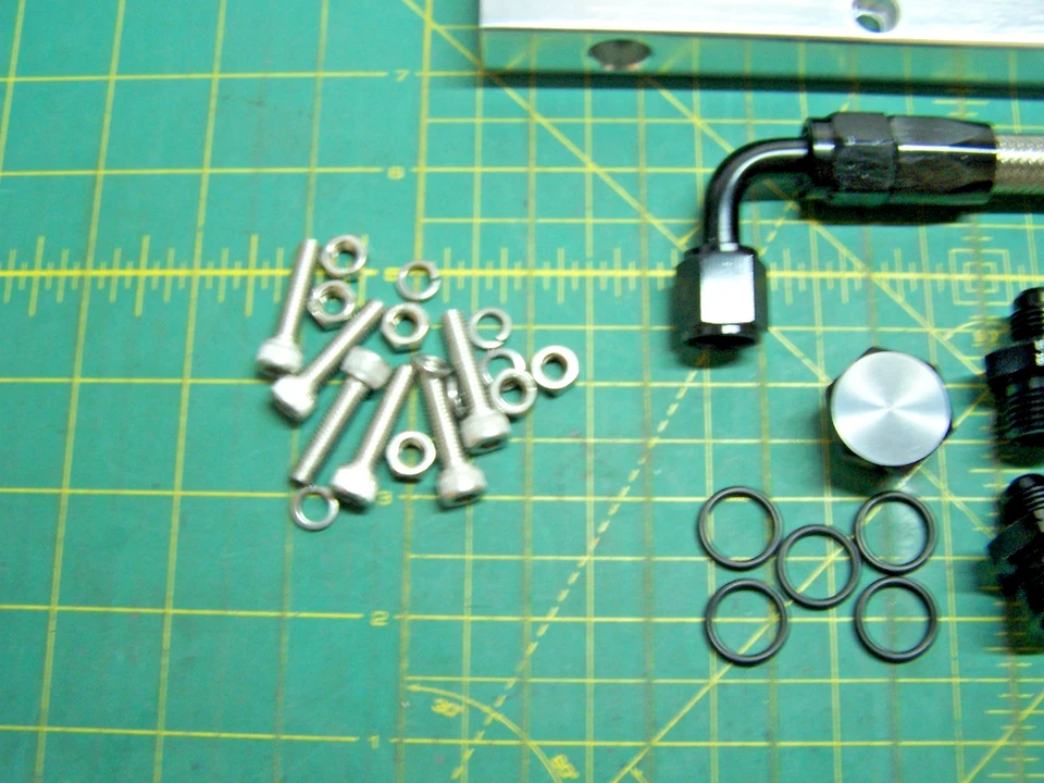 Kit de trilho de combustível LS porta catedral - encaixe 8AN LS1 LS2 LS3 LS6 LSX tarugo alumínio - Imagem 4 de 4