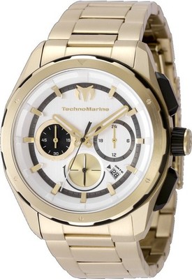 TechnoMarine Ocean Nomad Men's 43mm Silver Dial Gold Chronograph Watch TM-318093