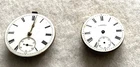 2 antique  pocket watch movements one by Waltham for spares or repairs