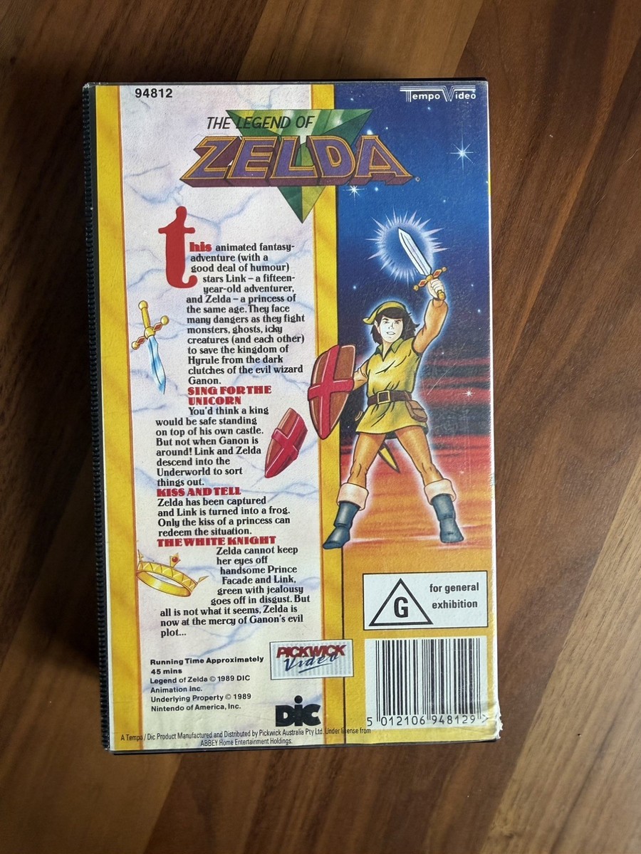 Legend Of Zelda VHS Rare DIC Pickwick Video 1989 Nintendo 64 NES