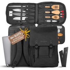 Chef Knife Bag Vintage Backpack  30 Pockets for Knives and Chef Tools  Kni...