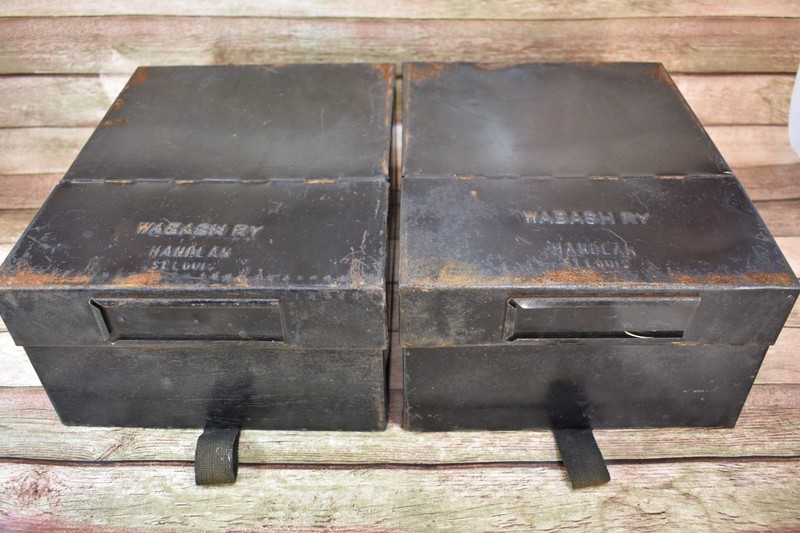 Rare Antique Wabash Railway metal Ticket boxes? Order Boxes?