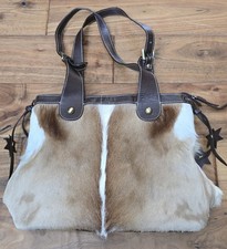 Diane Gail Springbok Fur Purse Authentic Leather Shoulder Bag Deer Hide Western