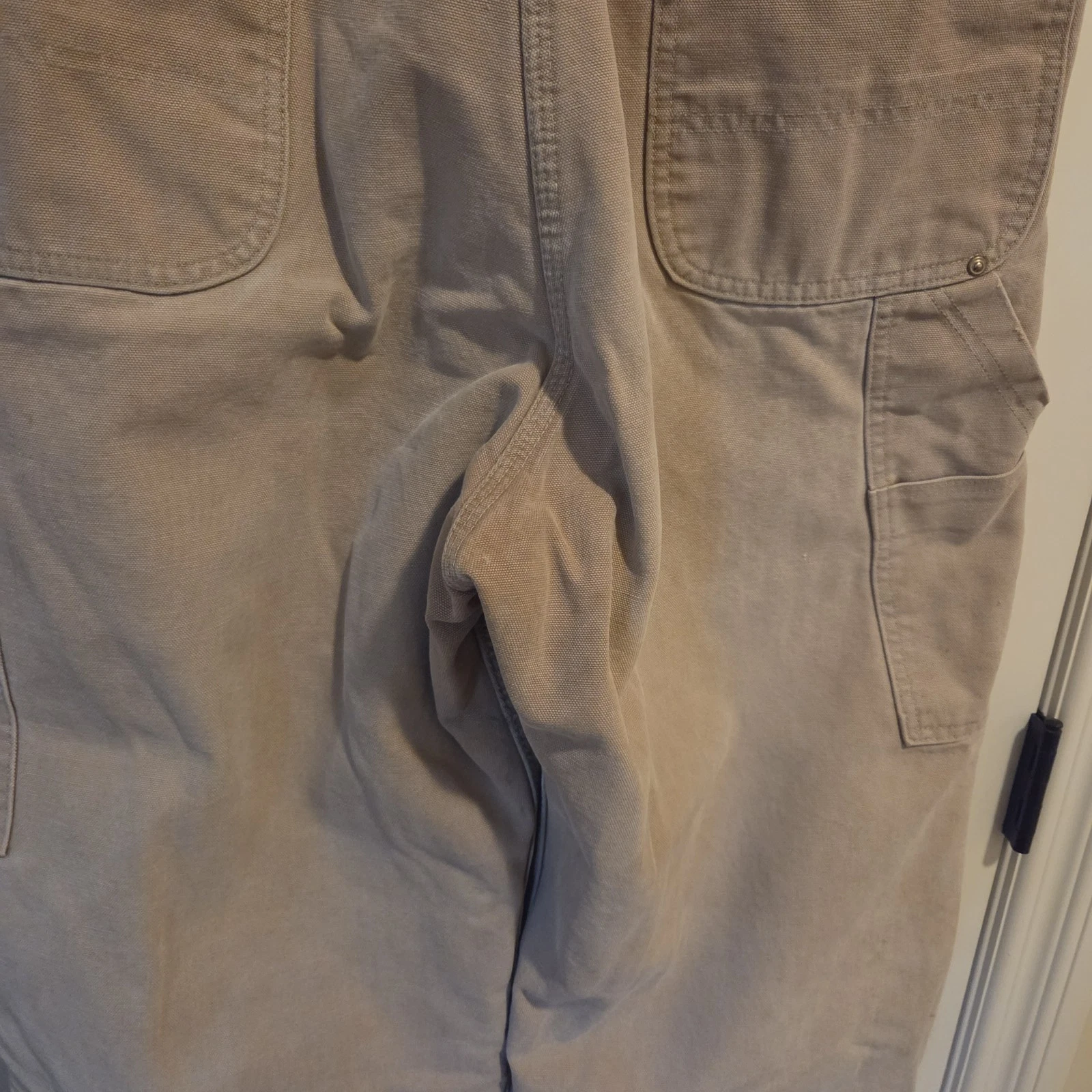 Vintage Carhartt Quilt Lined Double Knee Duck Bib Overalls Brown No Tag Workwear image 12