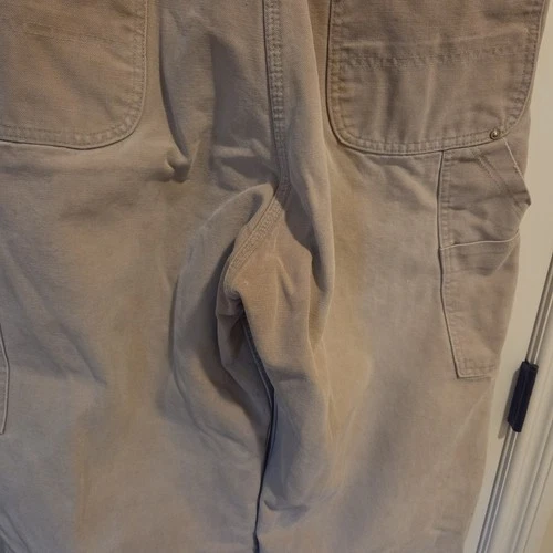 Vintage Carhartt Quilt Lined Double Knee Duck Bib Overalls Brown No Tag Workwear image 12