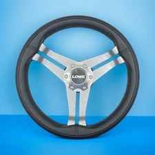 W208 Steering Wheel Gray Brushed Alum Spoke | Lowe Boats Center Cap