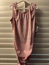 SNOWFLAKE leotard GYMNASTICS DANCE AL adult large BEAUTIFUL CRYSTALS muted color