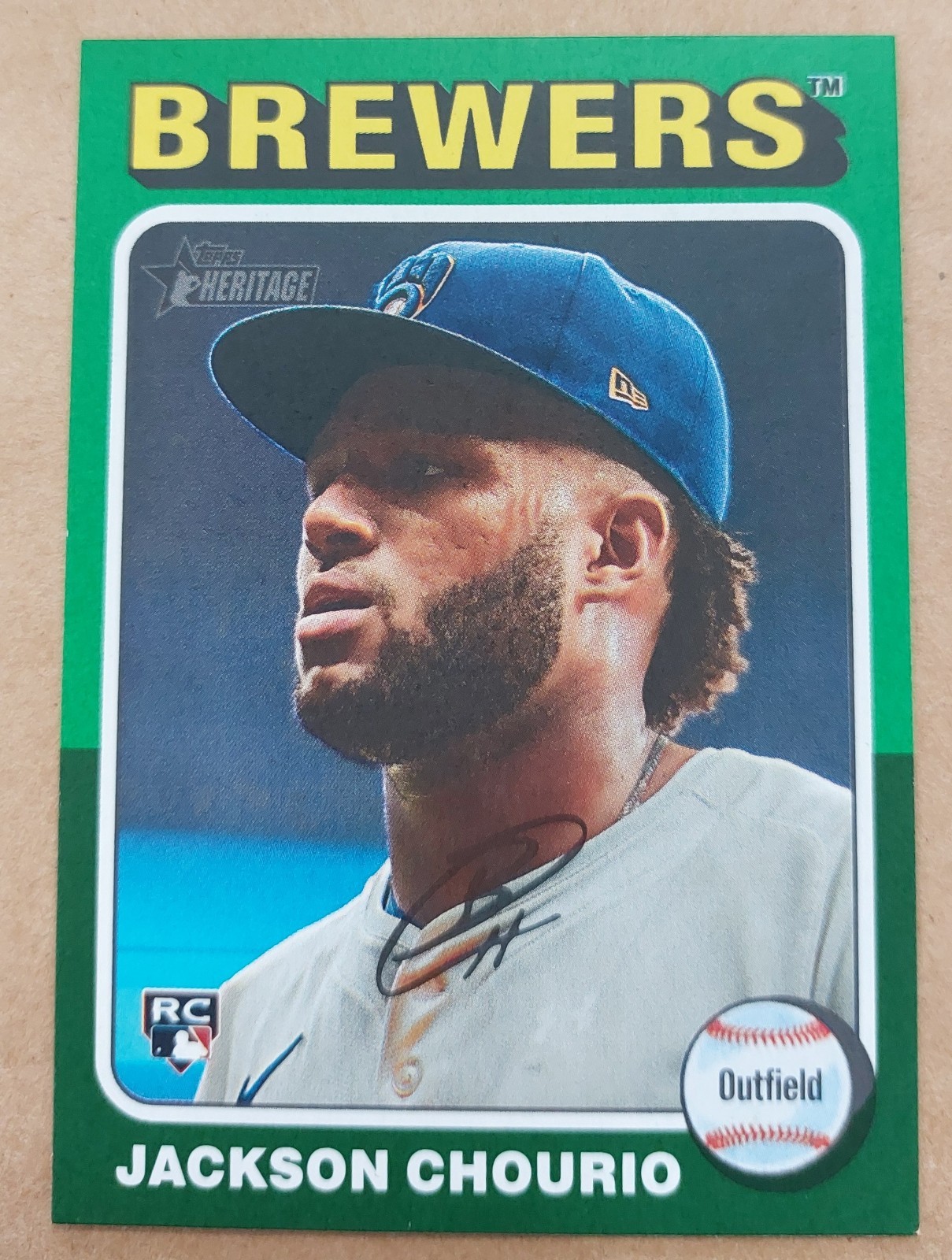 2024 Topps Heritage High Number - Jackson Chourio #632 Green Border (RC)