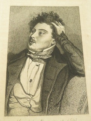 FRANZÖSISCHE SCHULE 19. JAHRHUNDERT GRAVUR WASSERFEST PORTRÄT ALEXANDRE DUMAS...