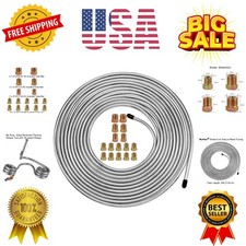 25Ft 3/16 Inch Brake Line Kit - Zinc Coated Double-Walled Steel Brake Tubing ...