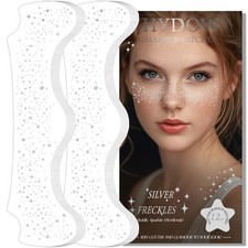 Glitter Freckles Holographic Face Body Glitter Tattoo 12pcs Silver Sparkle