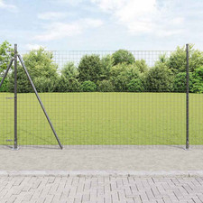 Garden Fence Panel 1.6 x 10 m Grey Steel PVC Privacy Screen Durable Weatherproof