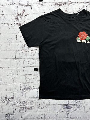 Lira MFG Co. Red Rose Black T Shirt Men's Size M | eBay