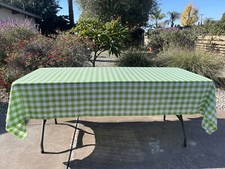 100 Polyester Checkered Tablecloth Fabric LimeGreen Gingham Table Cover US MADE