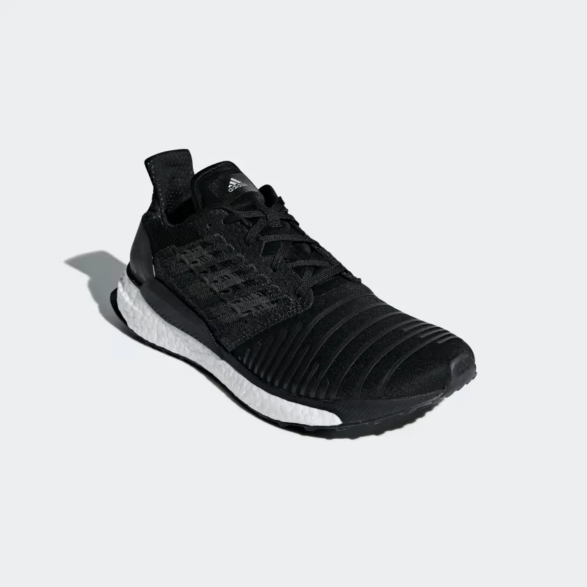 Scarpe da corsa Adidas Solar Boost da uomo CQ3171 nero grigio bianco taglia 7 nuove con scatola