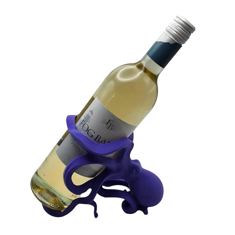 Rack de vinho polvo impresso em 3D de alta estabilidade - PLA ecológico - Suporte para garrafa amigável - Imagem 2 de 4