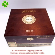 Perla Del Mar Double Toro Shade Empty Wood Cigar Box 7.75" x 7.25" x 3.5