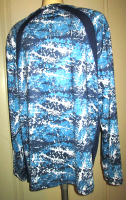 T-shirt de pêche appât argent homme taille L bleu manches longues