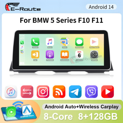 12.3  Android 14 Autoradio GPS DAB+ Wifi CarPlay für BMW F10 F11 CIC Radio 128GB