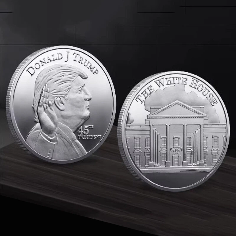 Серебряная монета 1 унция с изображением Дональда Трампа, 45-го президента, серебряного цвета MAGA - Изображение 1 из 1