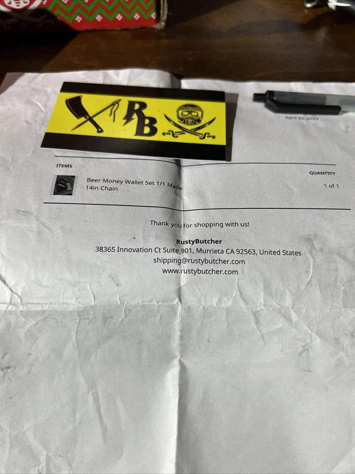 Rusty Butcher Beer Money 1 de 1 juego de billetera y cadena Hecho en EE. UU. Foto 4 de 4