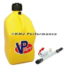 VP Fuel Yellow 5 Gallon Utility Fuel Jug Gas Diesel + Fill Hose / Shut Off Valve