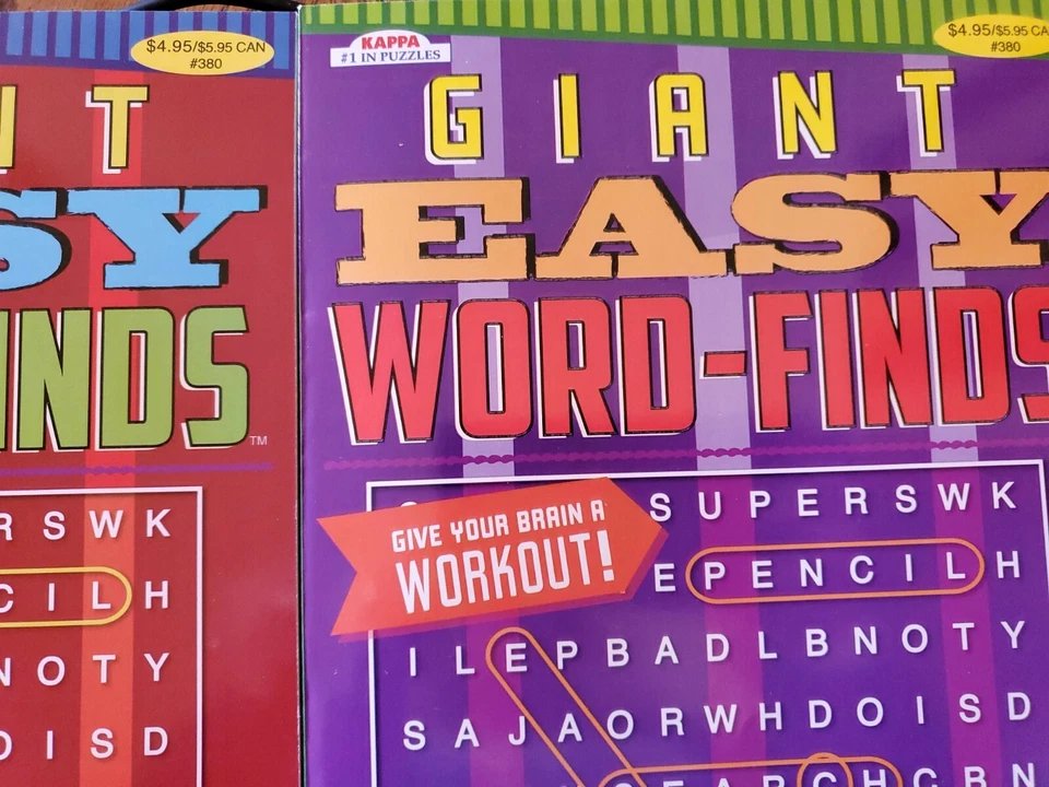 2 GIANT EASY READ WORD FIND BOOK LOT KAPPA PUZZLE FIND BOOKS VOL 37 & 38 BRAIN - Image 3 of 4