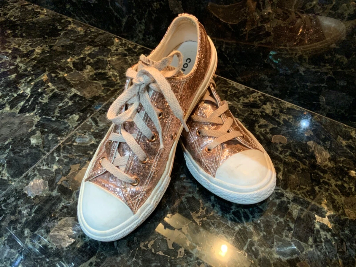 Converse Rose Gold Glitter top shoes Size: US 3 | eBay