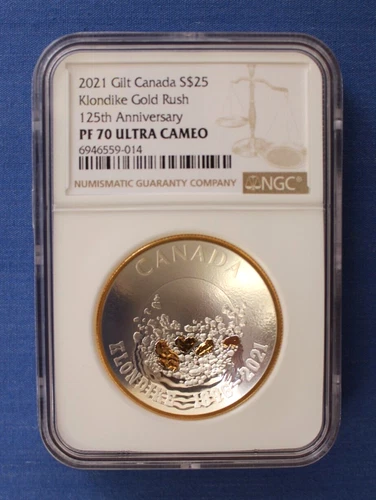 2021 Canada Silver Proof $25 coin "Klondike Gold Rush" NGC Graded PF70 with COA