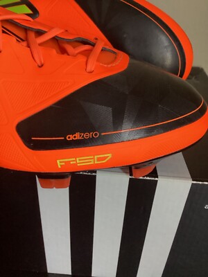ADIDAS F50 ADIZERO TRX FG ( BLACK/ORANGE/VOLT ) SOCCER CLEATS SIZE