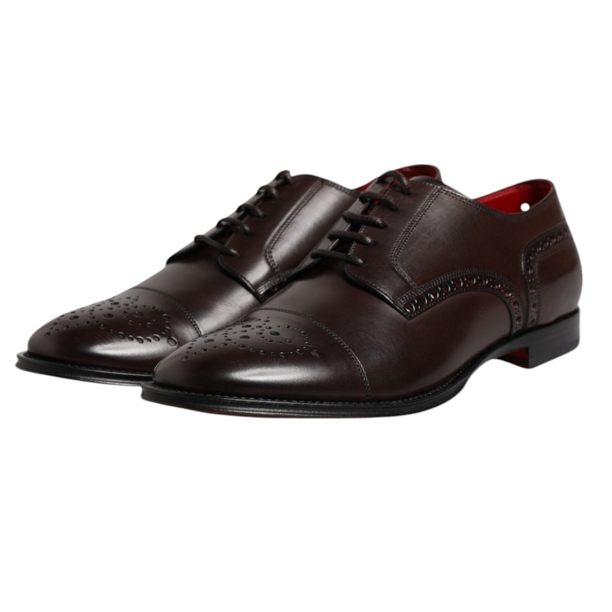 Dolce & Gabbana Maroon Calfskin Leather Derby Men Dress Men\'s Shoes Dolce & Gabbana Dress Shoes for Men Sale | Up To 70% Off  main image 4