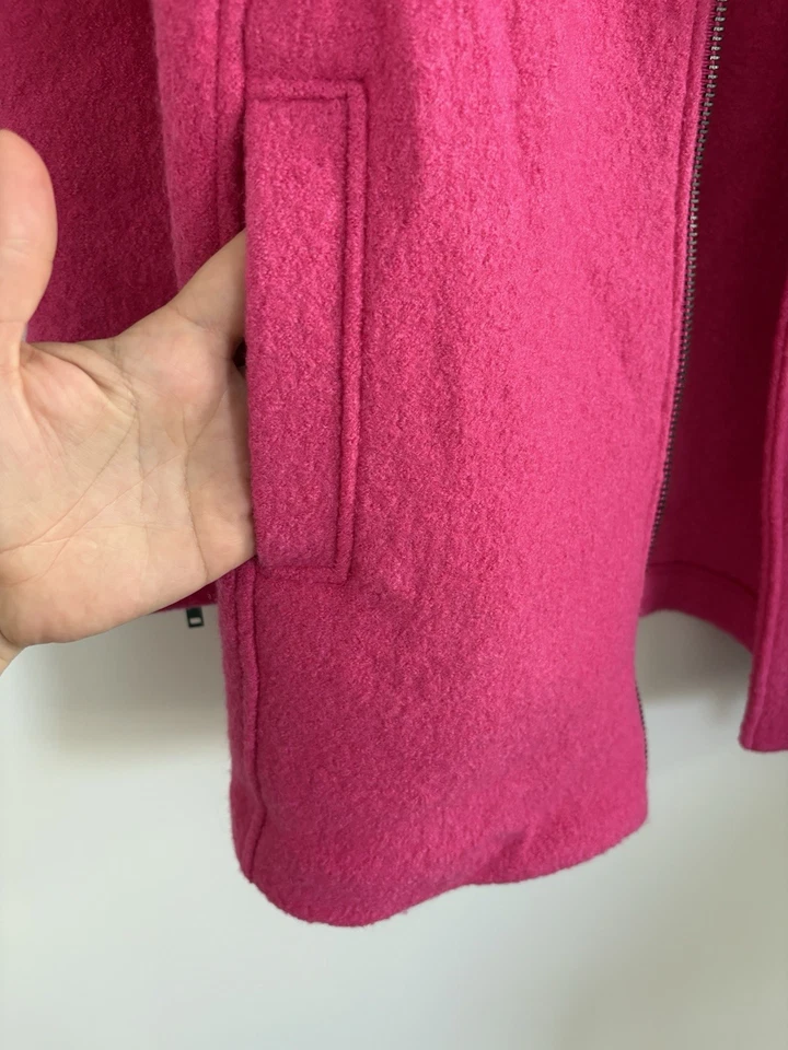 Nicole Miller Women’s Magenta Pink Mid Length Wool Blend Coat SzM - Image 4 of 4