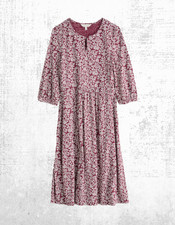 Womens Seasalt Crew Neck Button up Jersey Dress Pink Floral (A Bit Defect)