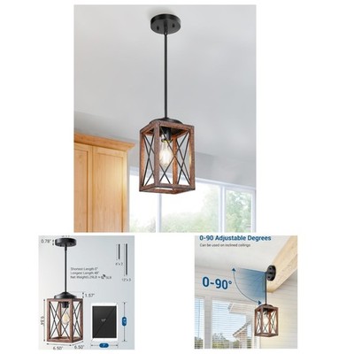 Chic Metal Hanging Light Fixture with 48-Inch Adjustable Pipes - Farmhouse Style