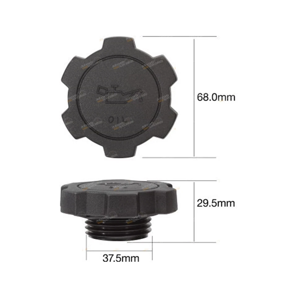 Oil Filler Cap for Toyota Hiace KDH222R 4cyl 2.5L 2KD-FTV Engine 2005~2006 - image 2 of 2