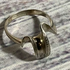 VTG. 800 Silver Modernist Wavy Design SZ 7.5 Ring- 2.65