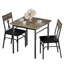 Kitchen Dining Room Table Set with 2 Chairs for Small Space, Apartment,Metal ...