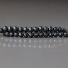 Natural Shungite Beads 3mm Faceted Round Micro Gemstone 15" Strand DIY Jewelry