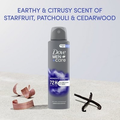Dove Men+Care Midnight Classico Dry Spray Antiperspirant  72 Hour Protection 