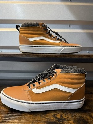 Sz 9 - VANS WARD Hi MTE Glazed Ginger Brown Warmth Elements Fleece Leather