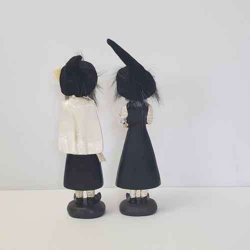 Juego de 2 figuras de resina Halloween Transpac pelo difuso bruja 9" - Imagen 2 de 8