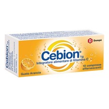 Integratore di vitamina C effervescente al gusto arancia - Cebion 10 compresse p
