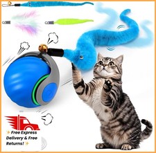 Interactive Cat Toy Ball - Speedy Cat Toys for Indoor Cats with Feather Tails fo
