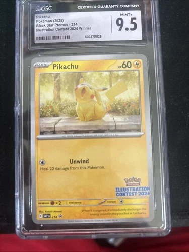Pokémon TCG 2024 Illustration Contest Pikachu (SVP 214) CGC 9.5 Mint+