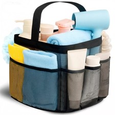 Mesh Shower Caddy Portable for College Dorm Room Essentials Girls Black
