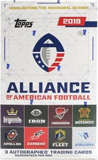 2019 Topps Alliance of American Football Hobby Box English Factory Sealed